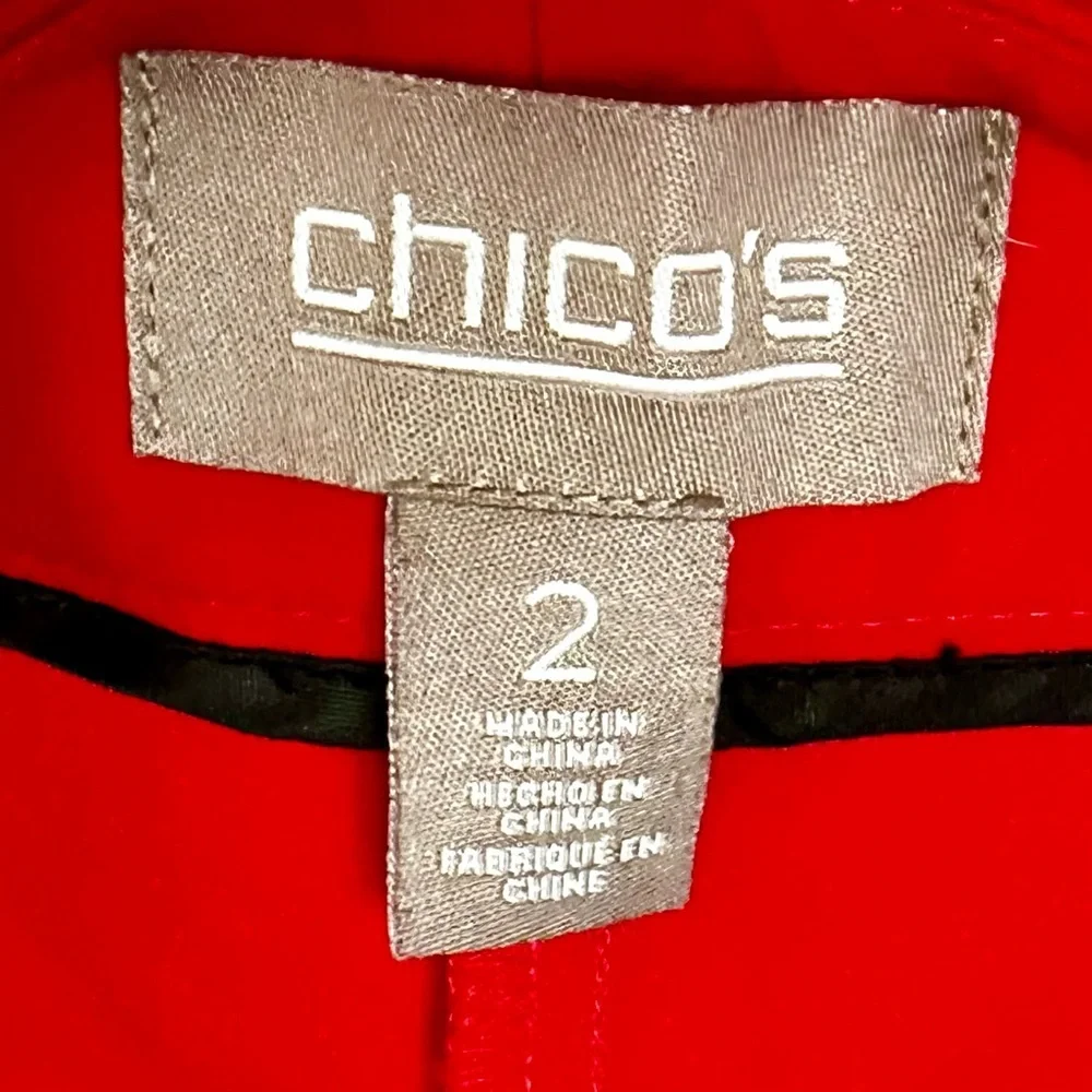 Chico's Red Bermuda Shorts Tailored Cotton Blend Classic Style Vibrant Color